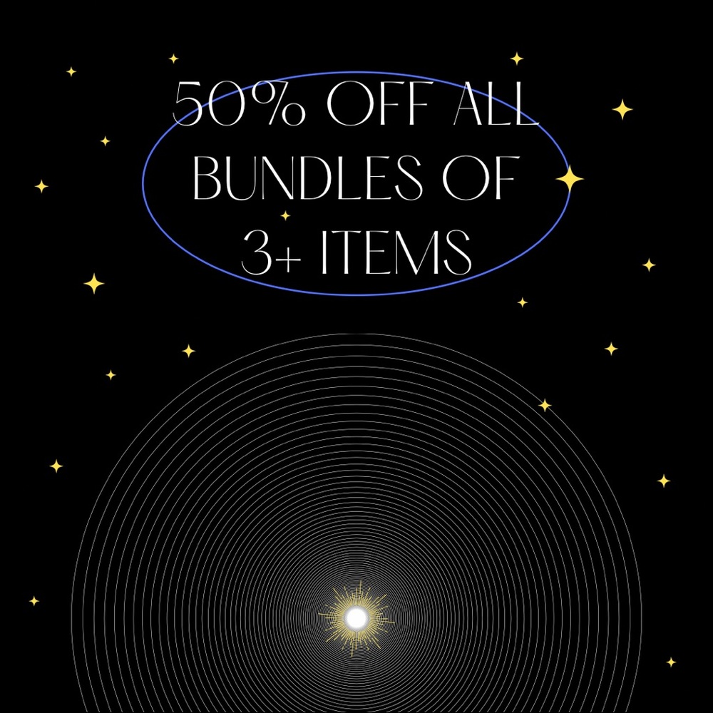 50% off all bundles of 3 items or more!